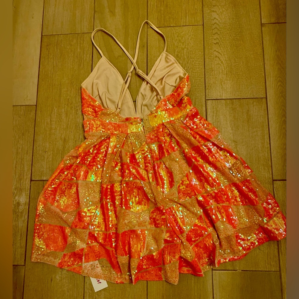 Sparkling Orange One Piece Romper - Picture 2 of 4
